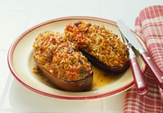 Eggplant with Tomato and Rice Filling