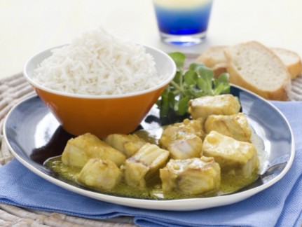 Biban in sos de curry cu garnitura de orez